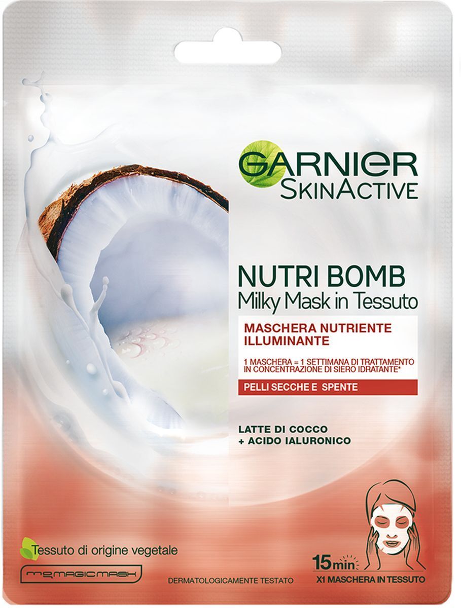 Garnier Maschera Tessuto Nutriente Illuminante Pelli Secche Spente 28g