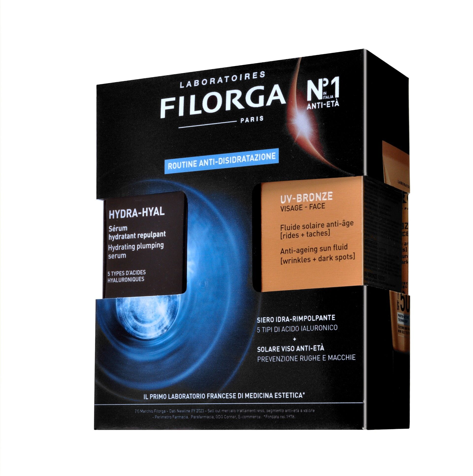 Filorga Cofanetto Prevenzione Rughe Siero Hydra Hyal 30ml + Uv Bronze Spf50+ 40ml
