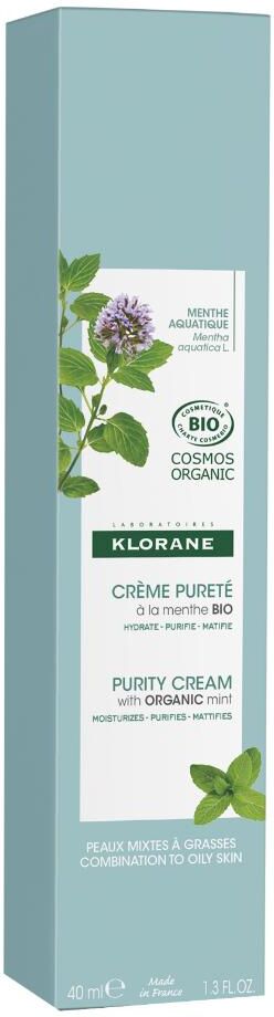 Klorane Crema Purificante Viso Menta Acquatica Bio 40ml