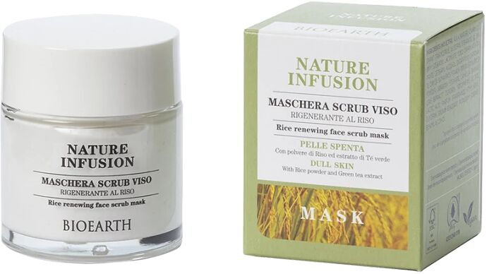 bioearth Maschere Viso Nature Infusion Maschera Scrub Viso Rigenerante al Riso