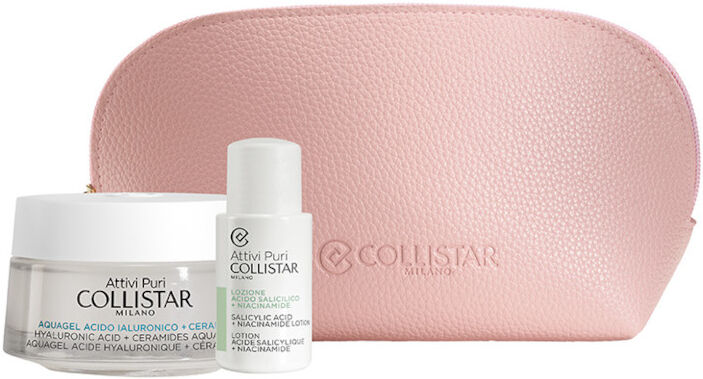 Collistar Attivi Puri Aquagel Acido Ialuronico + Ceramidi Cofanetto 50 ML Crema Viso + 15 ML Lozione Viso + Pochette