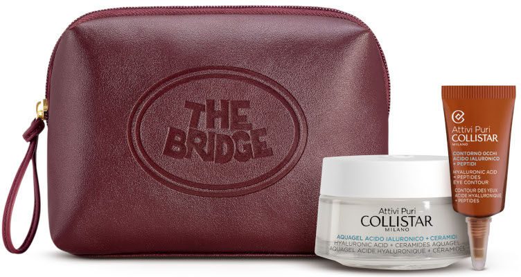 Collistar Attivi Puri Aquagel Acido Ialuronico + Ceramidi Confezione THE BRIDGE 50 ML Crema Viso Giorno + 5 ML Contorno Occhi + Beauty Bag The Bridge