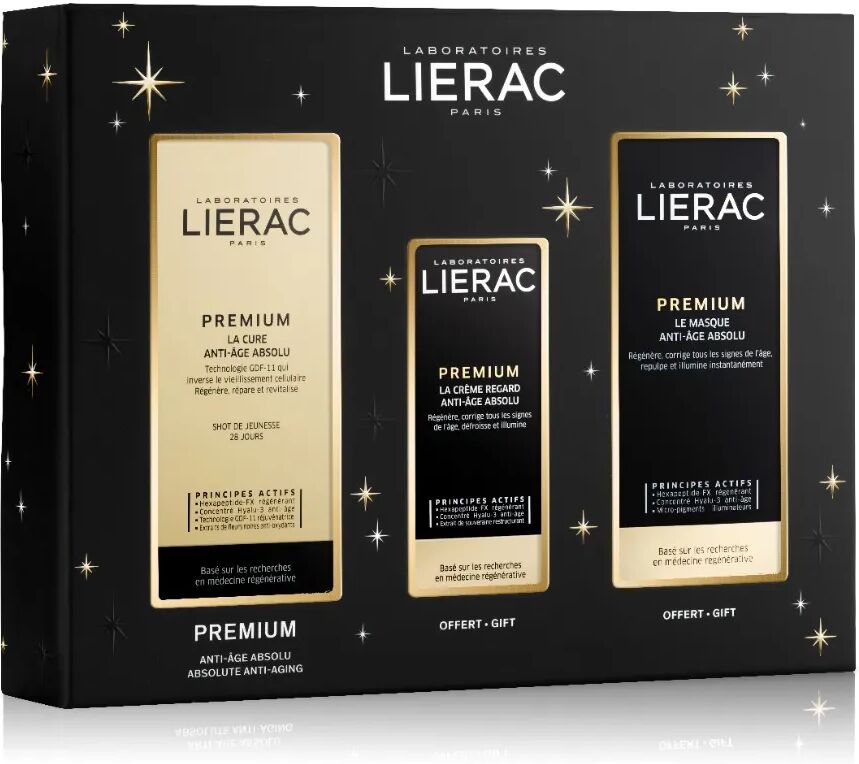 Lierac Cofanetto Premium La Cure Shot Di Giovinezza + La Crème Regard Antiage + Maschera Viso Antietà Globale