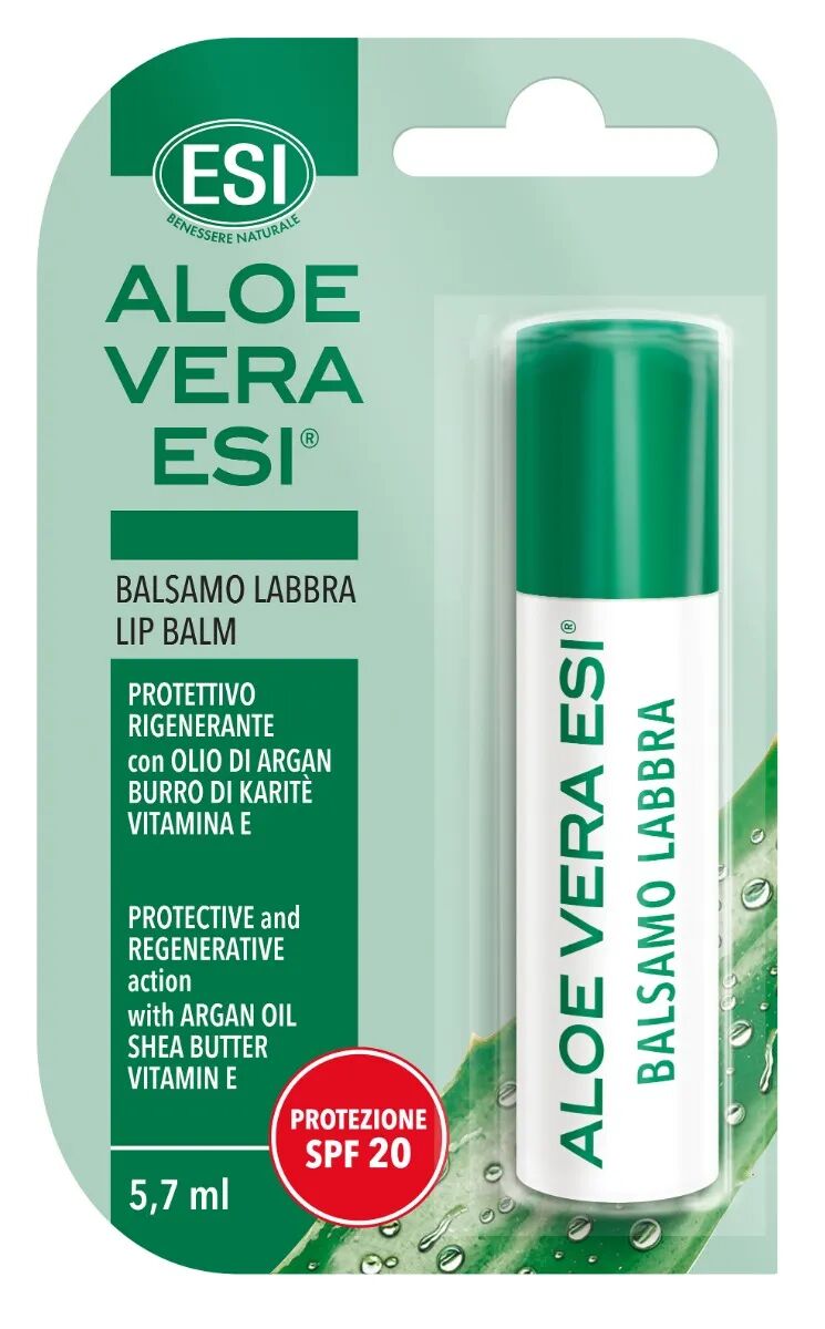 Esi Aloe Vera Protezione 20 Balsamo Idratante Labbra 1 Stick 5,7 ml