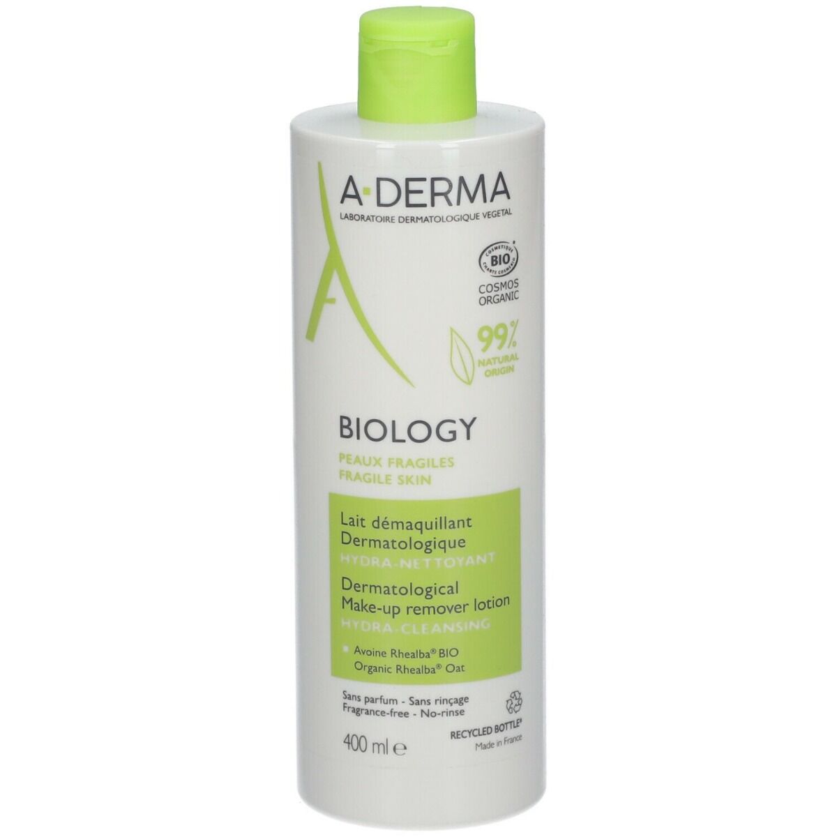A-DERMA Biology Latte Struccante Dermatologico Viso 400 ml