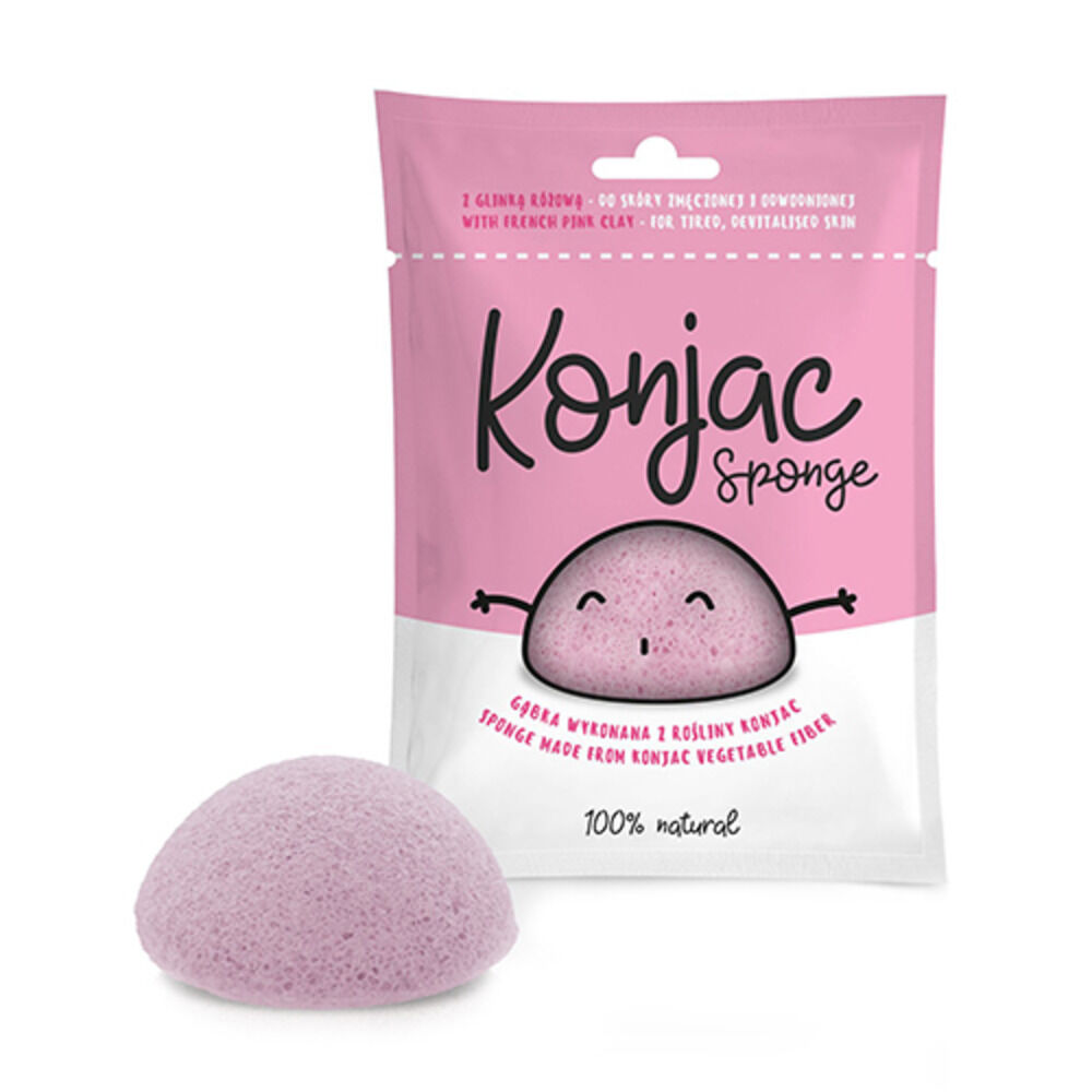 diet food konjac – spugna per la pulizia del viso, rosa, 1 pezzo