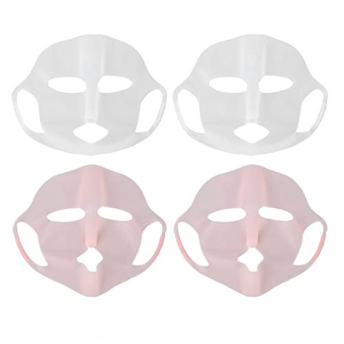 Dioche 4 Stuks Herbruikbare Siliconen Gezichtsmasker Gezichtsmasker Cover Siliconen Gezicht Wrap Hydraterende Gezichtsmasker Cover Siliconen Gezichtsmasker Houder voor Vel Maskers