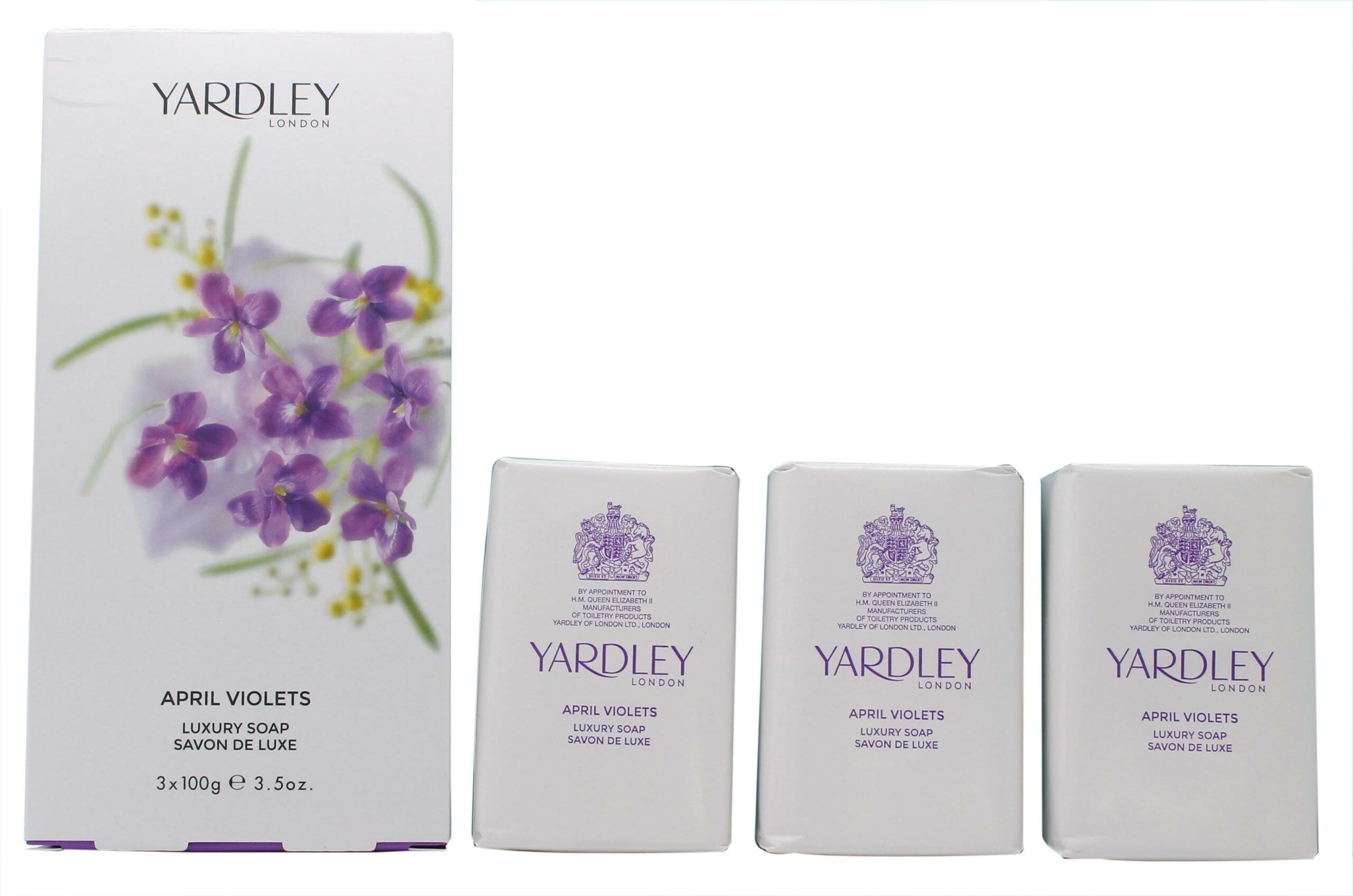 Yardley Sabonetes April Violets 3 X 100 Gramas