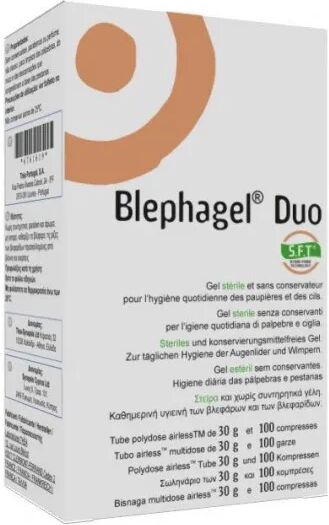 Théa Labs Théa Blephagel Duo Gel Limpeza Diária Pestanas E Pálpebras 30g + 100 Compressas