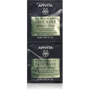 Apivita Express Beauty Green Clay cleansing and smoothing green clay face mask 2 x 8 ml