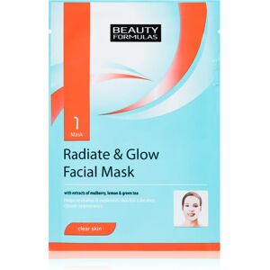 Beauty Formulas Clear Skin Radiate & Glow brightening face mask for skin regeneration 1 pc