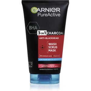 Garnier Pure Active 3-in-1 black face mask with activated charcoal for blackheads and acne 150 ml