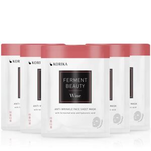 KORIKA FermentBeauty Set of 5 Anti-wrinkle Face Sheet Masks with Fermented Wine and Hyaluronic Acid face mask set at a reduced price