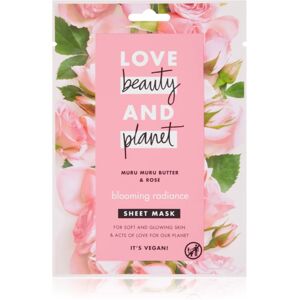 Love Beauty & Planet Blooming Radiance Muru Muru Butter & Rose sheet mask with a brightening effect 21 ml