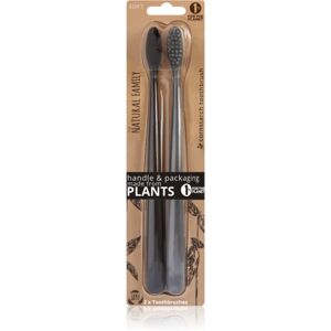 The Natural Family Co. Bio soft toothbrushes Pirate Black & Monsoon Mist 2 pc