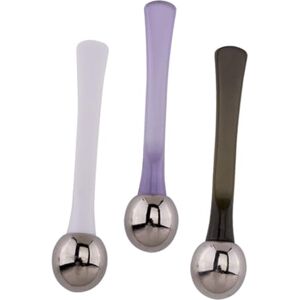 Housoutil 3pcs Zinc Alloy Massage Spoon Oil Absorbing Face Cream Massage Stick Eye Cream Applicator Wand Eye Cream Mini Beauty Scoop Eye Cream Roller Applicator Metal Spatula