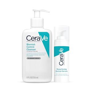 CeraVe Blemish Control Night Time Routine: Blemish Control Cleanser 236ml and Retinol Resurfacing Serum 30ml