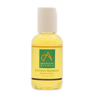 Absolute Aromas Evening Primrose (Oenothera Biennis) Oil 50ml - Pure, Natural, Cold-Pressed, GMO-Free Vegan and Cruelty Free – Moisturising Carrier Oil for Body and Facial Massage.
