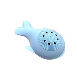 Panysilioer Silicone Face Cleansing Brush Cleanser Whale Shape Cleanser Exfoliator Face Scrub Washing Brush Light Blue