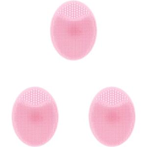 Geardeangloow 3 Set of Face Scrubber Household Facial Cleaning Brush Personal Care Wash Cleanser Pad Washing Tools Safe Skin Scrubbers for Home Pink