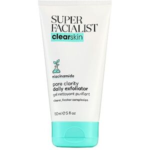 Super Facialist Pore Clarity Daily Exfoliator - Acne Treatment & Blackhead Remover Exfoliator with 1% Niacinamide, Tea Tree Oil & Prebiotics, Vegan Friendly 150ml