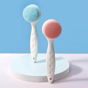 lencyotool 1pcs Manual Facial Cleansing Brush Face Brush Silicone Scrub Brush Face Scrubber Maskbrush Face Scrubber Cleanser Massage Brush for Facial Massage and Skin Care14.5x2x4.2 Cm