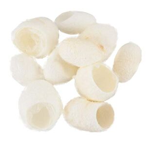 Jiklophg 10 Pcs White Natural Silkworm Facial Cleanser Balls