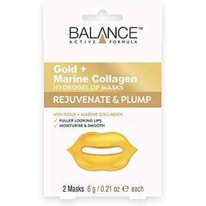 Balance Active Formula Gold + Marine Collagen Hydrogel Lip Masks (Includes 2 Masks) - Fuller looking lips. Moisturise & Smooth. Cruelty Free.