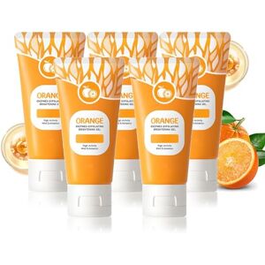 CLOUDEMO Orange Exfoliating Gel, Face and Body Exfoliating Scrub Gel, Brightening Exfoliating Peeling Gel, Natural Orange Peeling Gel Face Scrub, Deep Cleansing Moisturizing Facial Exfoliator (5pcs)