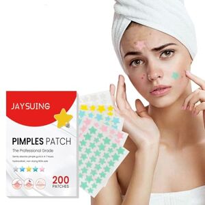 Generic Pimple Patches Star 5 Colors 200 Dots Star Pimple Patch Hydrocolloid Treatment Invisible Blemish Stickers Spots Acne Patch Effectively Calms & Relieves Acne