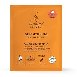 Seoulista Beauty&#174; Brightening Instant Facial™ 30ml Treatment Face Sheet Mask for Dry Skin Dark Spots and Pigmentation Dermatologist Created Korean Skin Care Infused with Vitamin C & AHAs