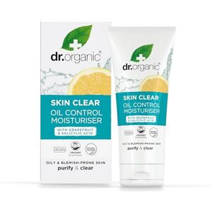 Dr Organic Skin Clear Moisturiser, Oil Control, For Acne & Clear Skin, Salicylic Acid, Oily, Problem Skin, Natural, Vegan, Cruelty-Free, Paraben & SLS-Free, Recycled & Recyclable, Organic, 50ml