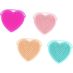 POPETPOP 8 Pcs Heart Shaped Bath Brush Handhold Facial Brush Manual Facial Brush Silicone Face Exfoliator Blackhead Face Wash Brush Silica Gel Cleansing Brush Miss Makeup Remover