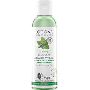 Organic Purifying Facial Toner by Logona Naturkosmetik for Blemished Skin & Combination Skin, Organic Mint & Natural Salicylic Acid from Willow Bark, Matting, Natural & Vegan, 125 ml