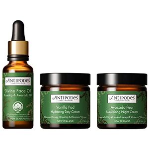 Antipodes&#174; Anti-Aging Trio – Collagen Cream – Anti-Aging Serum – Moisturiser for Dry Skin - Natural Skincare Set