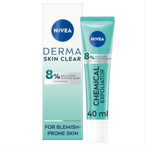 NIVEA Derma Skin Clear Chemical Exfoliator (40ml), Liquid Exfoliator Made with Salicylic Acid, Glycolic Acid, and Niacinamide, to Visibly Reduce and Prevent Blemishes, For Blemish-Prone Skin