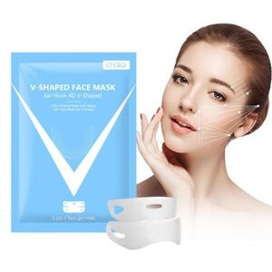 Generic 1Pc 4D Ear Hook V-shaped Face Mask Chin Firming Slimming Gel Face Masks Lifting Face Double Chin Face Mask Bandage V Mask Shape