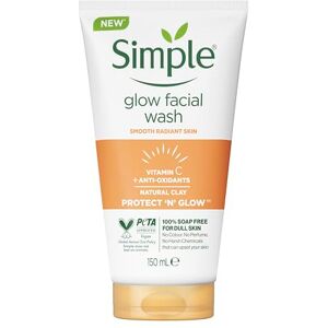 Simple Protect 'N' Glow Express Glow Clay Polish Cleanser leaves skin naturally glowing for expert facial skin care 150 ml