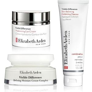 Elisabeth Arden Skincare Bundle: Elizabeth Arden Refining Moisture Cream Complex (75ml) + Visible Difference Moisturizing Eye Cream (15ml) + Skin Balancing Exfoliating Cleanser (125ml)