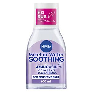 NIVEA Soothing Micellar Water (100ml), Perfume-Free Skin Cleanser and Make-up Remover with Amino Acid Complex + Dexpanthenol, Gently Cleanses and Hydrates with 0% Residue