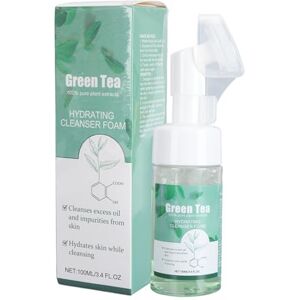 Generic Foaming Facial Cleanser, 100ml Prevent Breakouts Deep Hydration Green Tea Foam Cleanser Pore Minimizing Pimple Remover for Various Skin Types