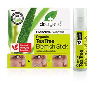 Dr Organic Tea Tree Blemish Stick, Minimise Spots & Reduce Redness, For Acne , Clear Skin, Purifying, Natural, Vegan, Cruelty-Free, Paraben & SLS-Free, Certified Organic, 8ml, Packaging may vary