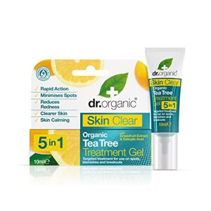 Dr Organic Skin Clear 5 in 1 Treatment Gel, Minimise Spots & Reduce Redness, Salicylic Acid, Oily Skin, Natural, Vegan, Cruelty-Free, Paraben & SLS-Free, Organic, 10ml, Packaging may vary