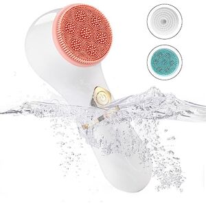 IAZE Electric Face Wash Brush, 3 Brush Heads Electric Exfoliate Facial Cleansing Brush, Rechargeable Exfoliator Waterproof Facial Cleansing Brush for Exfoliate, Massaging and Cleansing