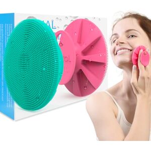 BEAUTAIL Silicone Face Scrubber 2 Pack, Manual Facial Cleansing Brush, Gentle Face Exfoliator for Sensitive Skin, Skin Care Exfoliating Face Brush for Men and Women, Rose+Green