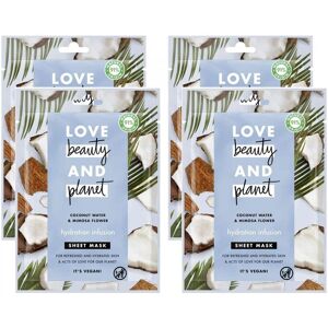 Love Beauty & Planet Womens Hydration Infusion Vegan Sheet Mask For Hydrated Skin, 4pk - Na - One Size