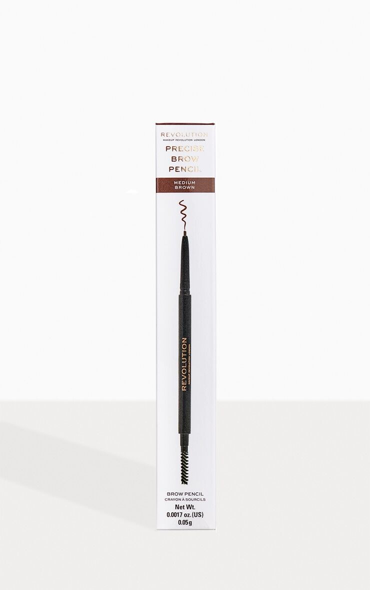 PrettyLittleThing Makeup Revolution Precise Brow Pencil Medium Brown  - Medium Brown - Size: One Size