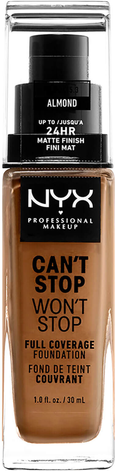 NYX Professional Makeup Can't Stop Won't Stop Full Coverage Liquid Foundation 30ml (Various Shades) - 15.3 Almond - Cool Medium