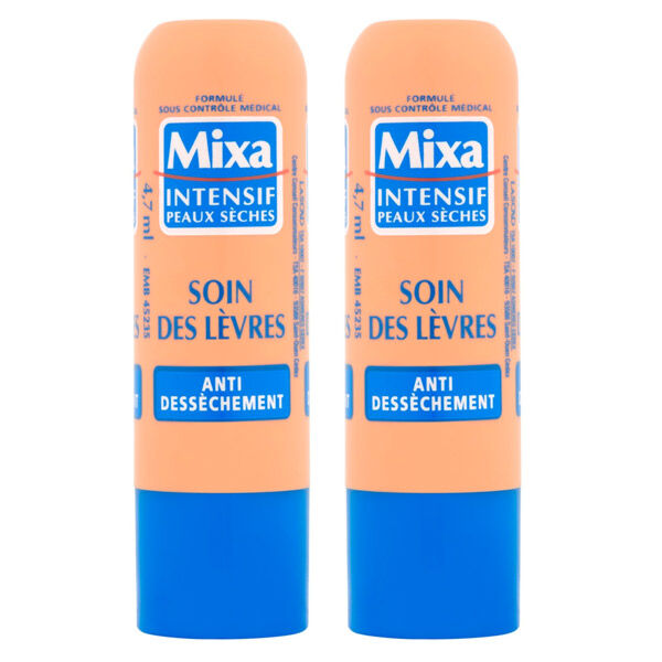 Mixa Visage Soins Lèvres Anti-Dessèchement Lot de 2 x 4,7g