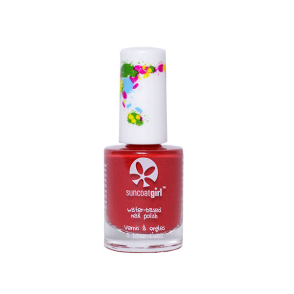 SunCoat Girl Vernis Rouge avec Paillettes Dorées 9ml